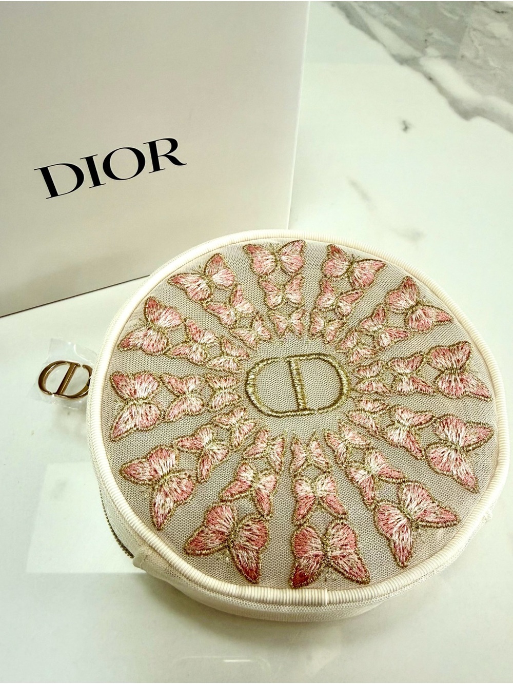 NWT - Dior Round Pouch - Elegant Butterfly Design! - Picture 6 of 6